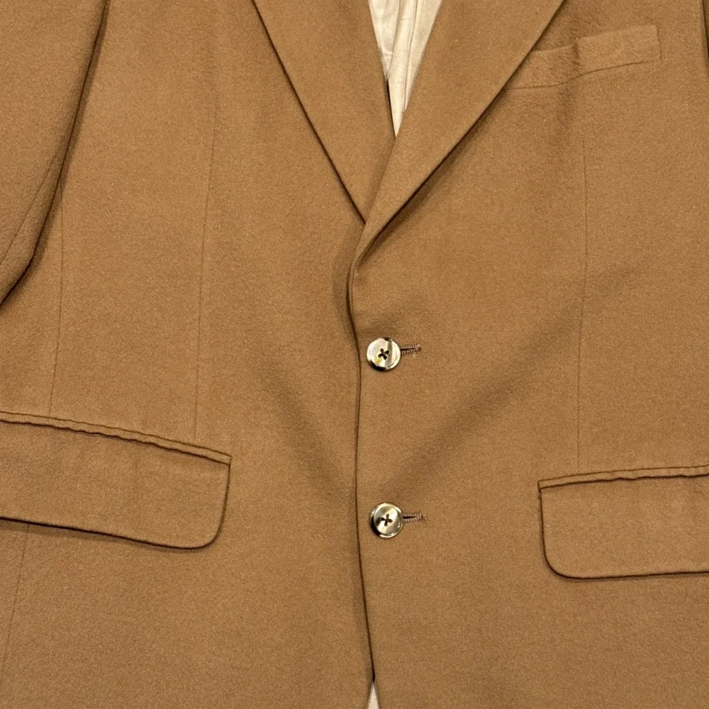 Vintage Burberrys 100% Cashmere‎ Camel Brown Sport Coat Blazer Jacket Men's 42R